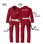 Premium Burgundy BJJ Gi – Fully Customizable, Pre-Shrunk Fabric