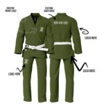 Custom Name/Logo Olive Green Jiu Jitsu Gi ( Olive Green BJJ GI )