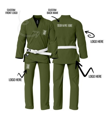 Custom Name/Logo Olive Green Jiu Jitsu Gi ( Olive Green BJJ GI )