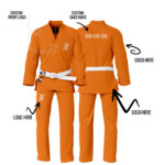 Premium Custom Name/Logo Orange Jiu Jitsu Gi
