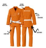 Premium Custom Name/Logo Orange Jiu Jitsu Gi