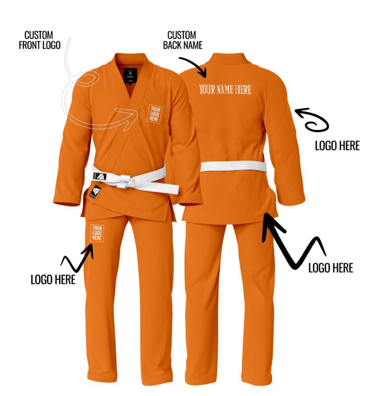 Premium Custom Name/Logo Orange Jiu Jitsu Gi