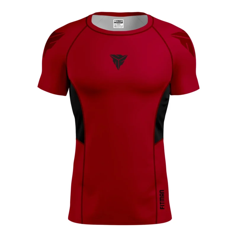 Red & Black Ranked BJJ Rash Guard by Fitman