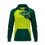 Personalized pullover hoodie back view with custom name and number