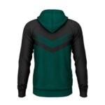 Personalized soccer hoodie back view with player name and number