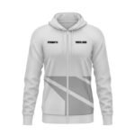 Custom soccer hoodie front view with team logo