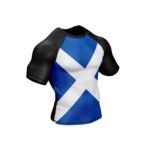 Side view of short sleeve Scotland Patriotic Rash Guard